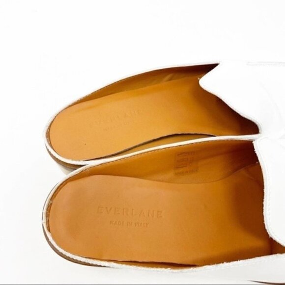 Everlane White Patent Leather Slip On Modern Loafer Mules Slides Size 6.5 - Picture 4 of 7